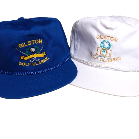 Vintage style Golf Snapback Hats Gilston Golf Classic Set of 2 Blue and … - Picture 1 of 8